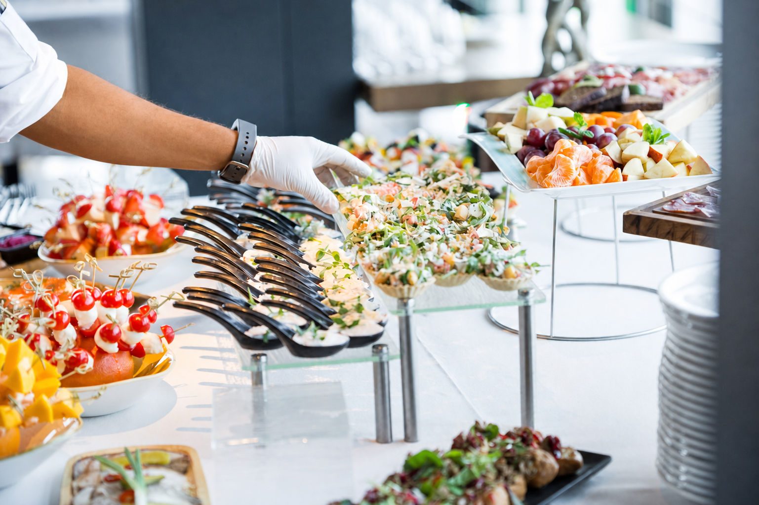 An opulent M Hospitality buffet spread